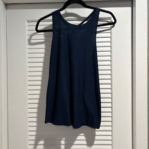 Beyond Yoga Twist Tank in Navy Blue